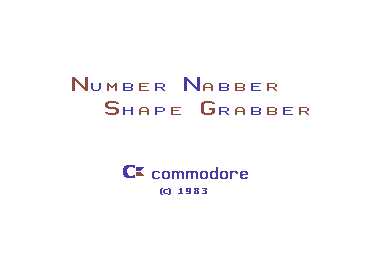 Number Nabber Shape Grabber title screen for Commodore 64